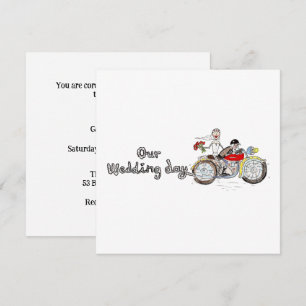 Invitation Mariage de moto mariée et marié