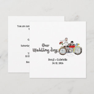 Invitation Mariage de moto mariée et marié