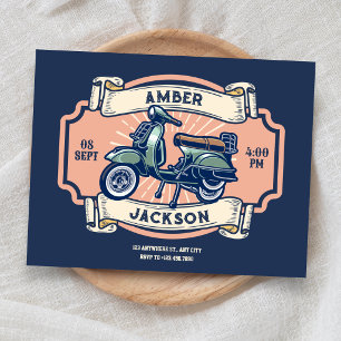 Invitation Mariage de moto rétro vintage classique