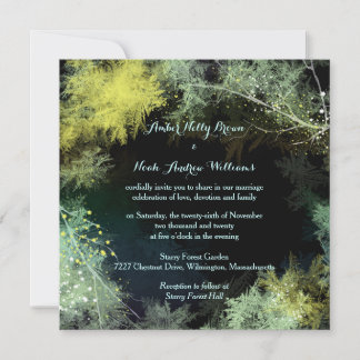 Invitation Mariage de mysticisme magique de la forêt étoilée