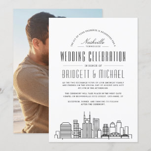 Invitation Mariage de Nashville   Modern Deco City Skyline
