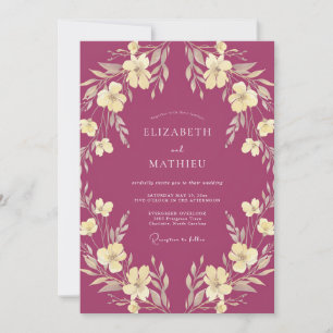 Invitation Mariage de Nature Sophistiqué Magenta
