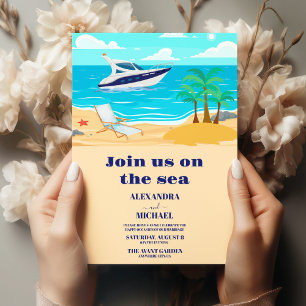 Invitation Mariage de navire de croisière tropical