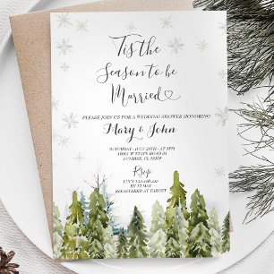 Invitation Mariage de neige de Noël d'hiver blanc