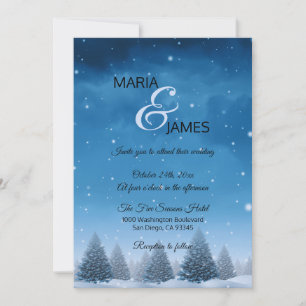 Invitation Mariage de neige d'hiver