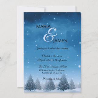 Invitation Mariage de neige d'hiver
