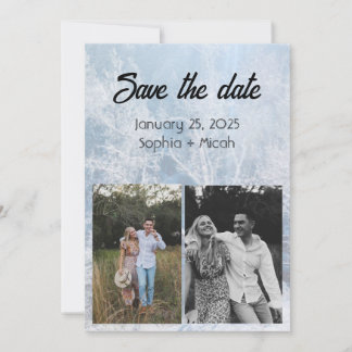Invitation Mariage de neige d'hiver enregistrer la date modèl