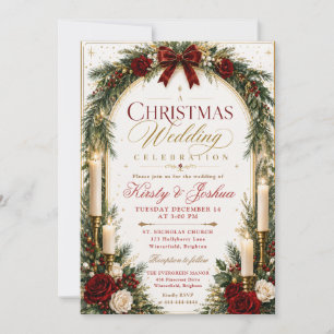Invitation Mariage de Noël à la bougie
