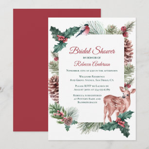 Invitation Mariage de Noël de Fête de douche de mariée hivern