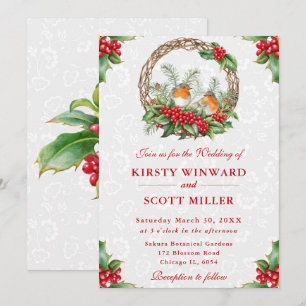 Invitation Mariage de Noël de Robin et Holly Berry
