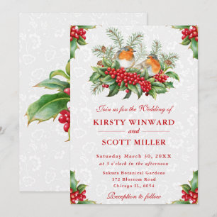 Invitation Mariage de Noël de Robin et Holly Berry
