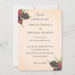 Invitation Mariage de Noël Élégant