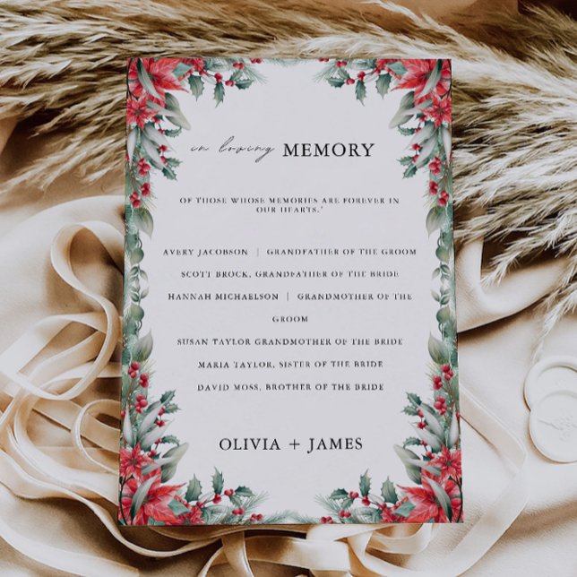 Invitation Mariage de Noël En signe de mémoire d'amour, (Christmas Wedding In Loving Memory Sign, Invitation)