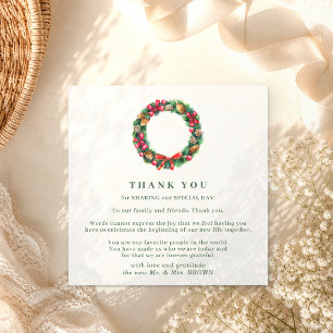 Invitation Mariage de Noël Forêt d'hiver merci