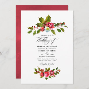 Invitation Mariage de Noël Holly Photo