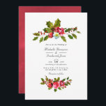 Invitation Mariage de Noël Holly QR Code RSVP<br><div class="desc">Fleurs rouges vintages,  saintes et baies invitations de noces de Noël conçues pour être rapidement et facilement customisées à votre événement spécifique. Idéal pour un thème ou un mariage de jardin. Le code QR au verso dirige vers votre site mariage où les gens peuvent en savoir plus et rsvp.</div>