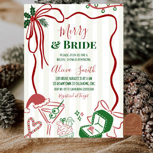 Invitation Mariage de Noël Merry and Bride Shower de Fiançail