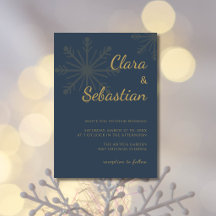 Mariage de Noël Minimaliste Flocon de Neige Bleu M