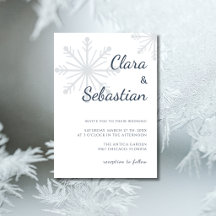 Mariage de Noël Minimaliste Flocon de Neige Bleu M