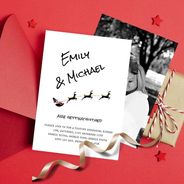 Invitation Mariage de Noël moderne/Dîner/Fiançailles PHOTO (Créateur téléchargé)