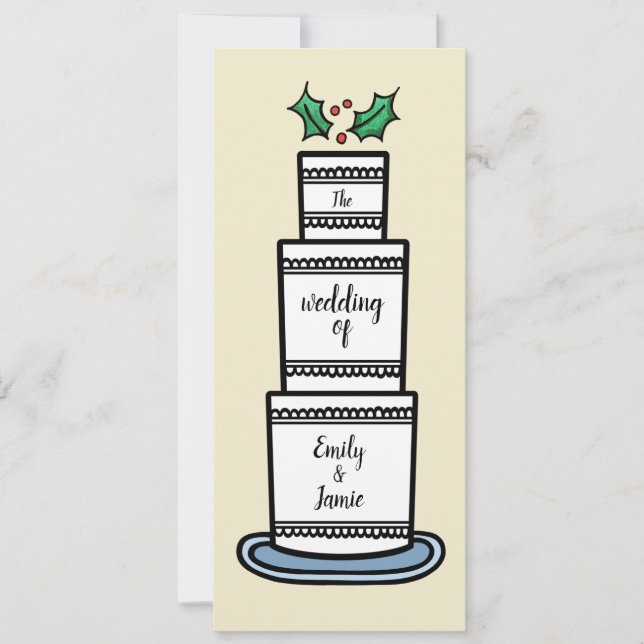 Invitation Mariage de Noël personnalisé (Devant)