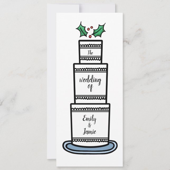 Invitation Mariage de Noël Personnalisé (Devant)