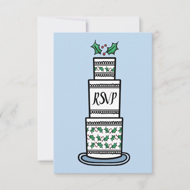 Invitation Mariage de Noël personnalisé RSVP (Devant)