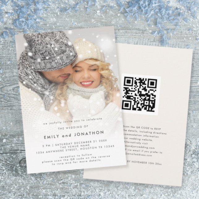 Invitation Mariage de Noël QR avec superposition de photo mod (Créateur téléchargé)