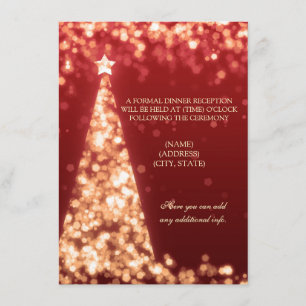 Invitation Mariage de Noël Réception de mariage Or et Rouge u