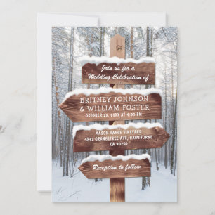 Invitation Mariage de Noël rustique Woodland d'hiver