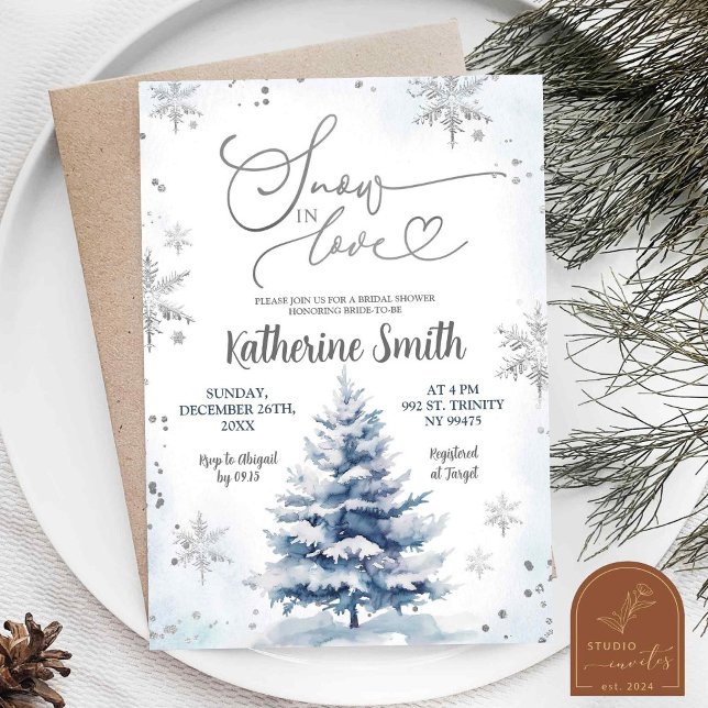 Invitation Mariage de Noël sous la neige d'hiver (Créateur téléchargé)
