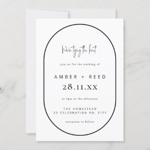 Invitation Mariage de noeud de jonction double arc noir et bl