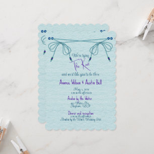 Invitation Mariage de noeuds d'amour turquoise