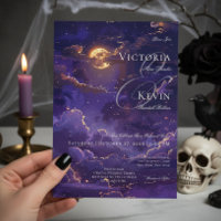 Mariage de nuages sombres Moody Purple & Gold Moon