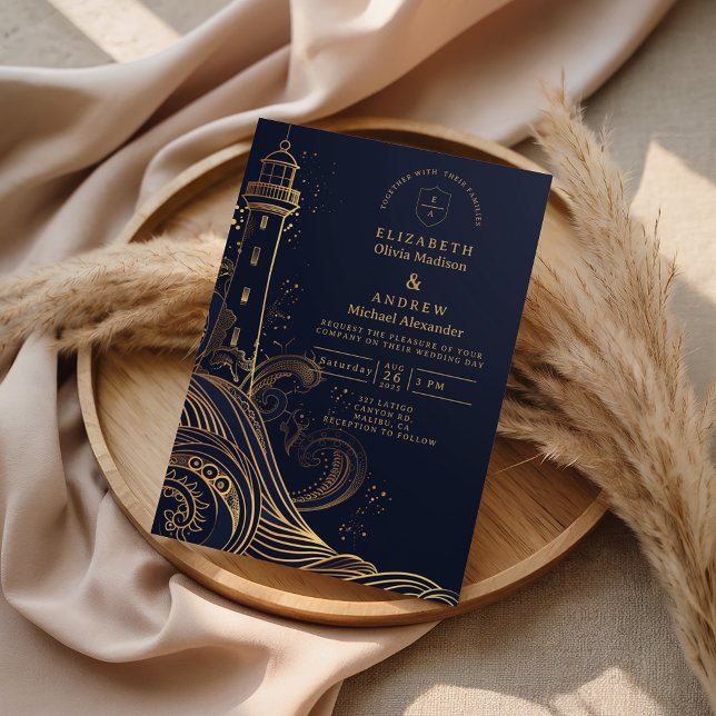 Invitation Mariage de Nuit au Phare Doré (Créateur téléchargé)