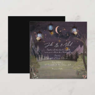 Invitation Mariage de nuit de Woodland mystique moderne