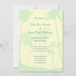 Invitation Mariage de palmier bleu tropical