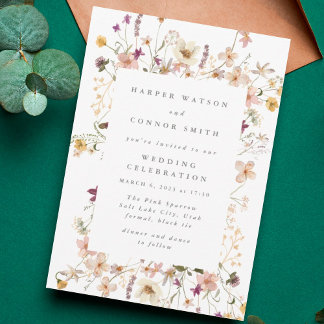 Invitation Mariage de Pampas Fleur sauvage séché par Abondanc