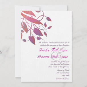 Invitation Mariage de papillon gris de corail de prune