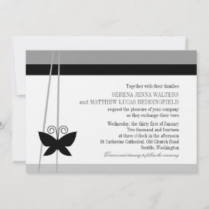 Invitation Mariage de papillon noir