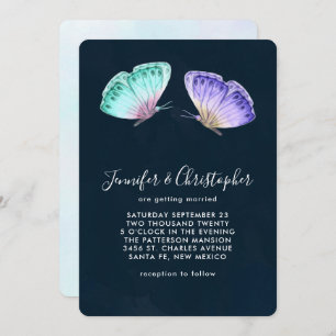 Invitation Mariage de papillons couleur Aquarelle mignon