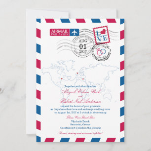 Invitation Mariage de par avion New York, de l'Ecosse et de