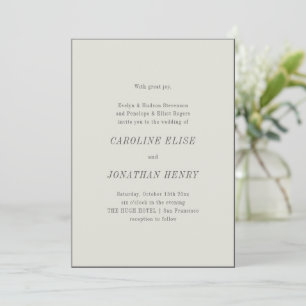 Invitation Mariage de Parent au nom classique minimaliste bei