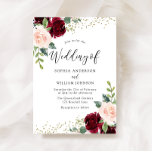 Invitation Mariage de Parties scintillant Bourgogne et Fleurs<br><div class="desc">Burgundy & Blush Flowers Parties scintillant Faire-part de mariage Nous avons aussi beaucoup d'autres Invitation et collections.</div>