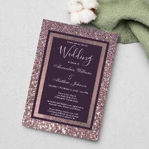 Invitation Mariage de parties scintillant violet lavande fonc
