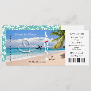 Invitation Mariage de Pass d'embarquement Maldives