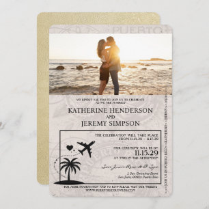 Invitation Mariage de passeport Champagne Porto Rico