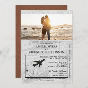 Invitation Mariage de passeport de Californie Brown