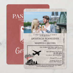 Invitation Mariage de passeport de la Bourgogne légère