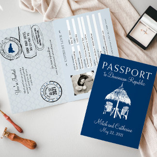 Invitation Mariage de passeport de la Marine Blue République 